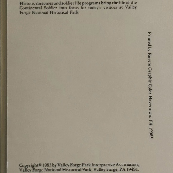 Valley Forge Framed Reenactment Vintage Postcard (1983) - Picture 7 of 10